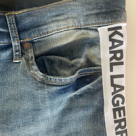 Karl Lagerfeld Paris “The Karl Skinny” Logo Tape Jeans – Size 10, NWT - Picture 8 of 15